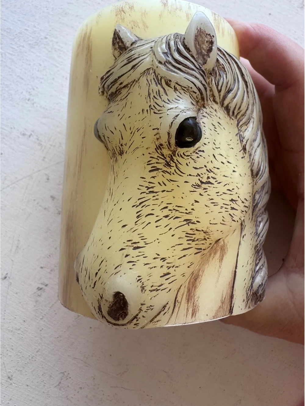 Cracker Barrel Horse Head Pillar Candle 6” Equestrian Western Decor Unused